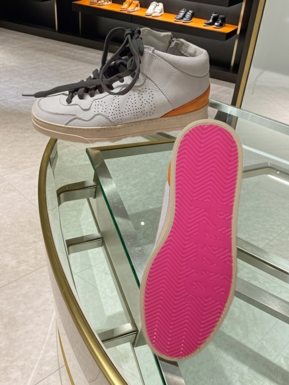 New P448 Balihi High-Top Sneakers White, Pink & Orange Women's EU 39 US 8.5-9